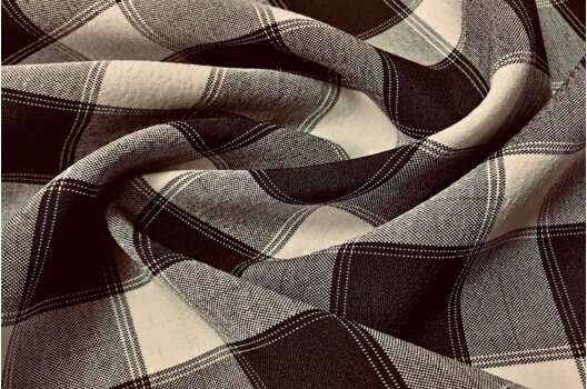 Костюмная ткань Пикачу, коричнево-бежевые квадраты