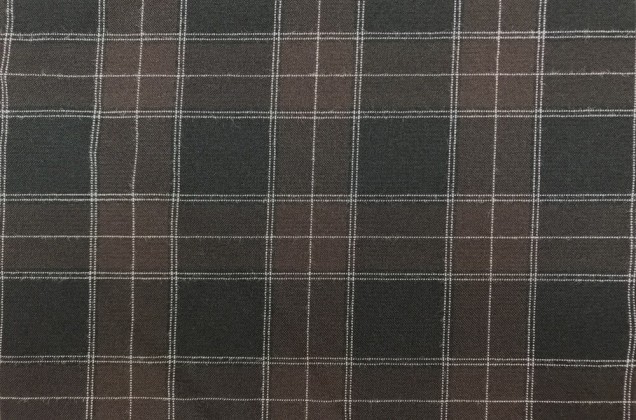 Костюмная ткань Пикачу, черно-коричневые квадраты