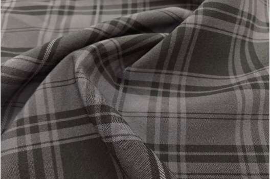 Костюмная ткань Пикачу, черно-серая клетка (312) ОСТАТОК