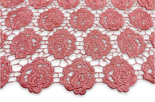 Кружевное полотно коралловое, 6018 