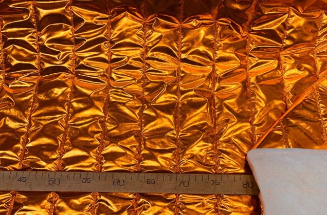 Курточная ткань на синтепоне, Полосы оранжевые 1
