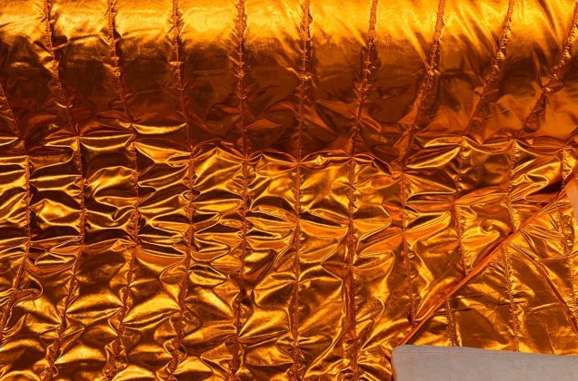 Курточная ткань на синтепоне, Полосы оранжевые 2