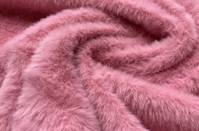Мех на трикотаже, пыльно-розовый 3