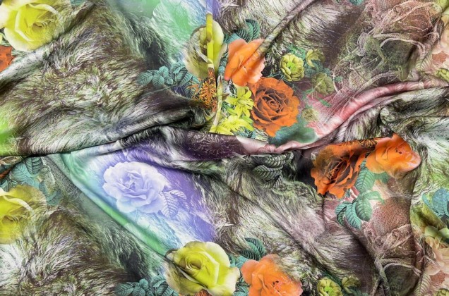 Армани Шелк, Абстракция разноцветные цветы 1