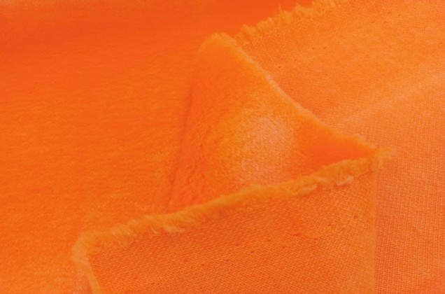 Мех искусственный, оранжевый неон 1