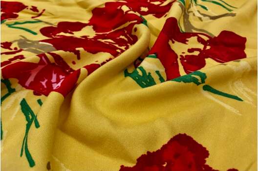 Штапель, Абстрактные цветы на горчичном