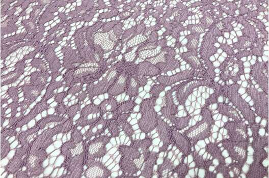 Кружевное полотно Цветы, цвет сирени