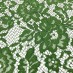 Кружевное полотно зеленого цвета с узором Пиона