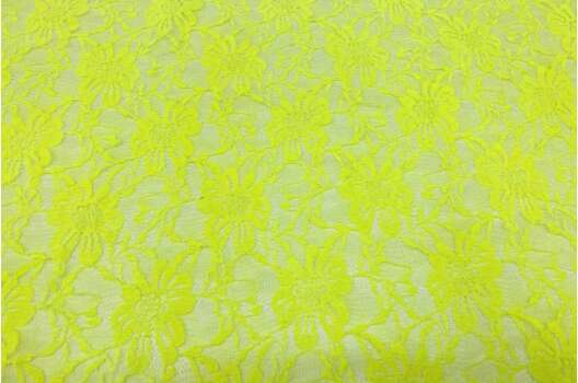 Гипюр стрейч Ромашка, ярко-желтый