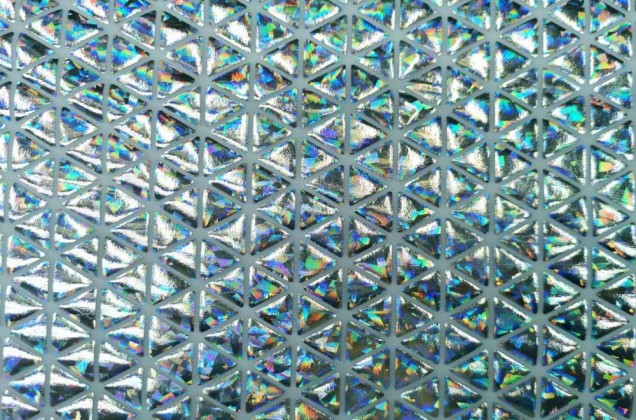 Голограмма диско Треугольники, серебро 2