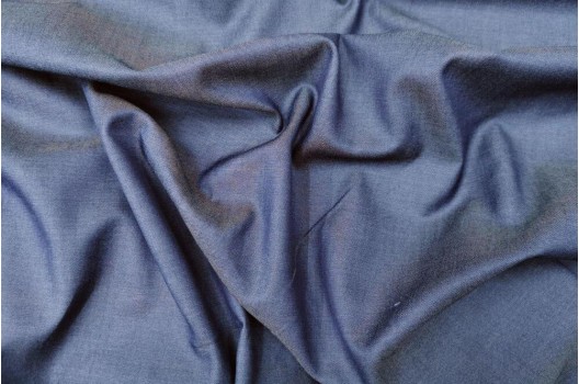 Рубашечный хлопок однотонный, синего цвета, Италия