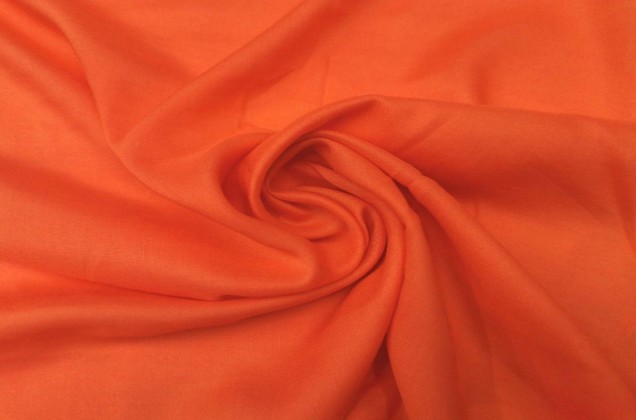 Рубашечный хлопок однотонный, бледно-оранжевый, Италия 2