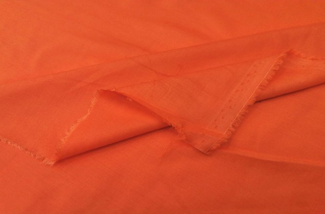 Рубашечный хлопок однотонный, бледно-оранжевый, Италия 1