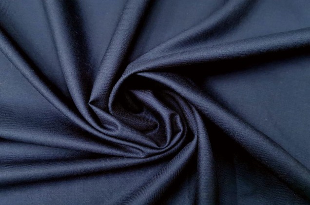Рубашечная ткань шерсть с шелком, синяя, арт. 7927, Италия 2