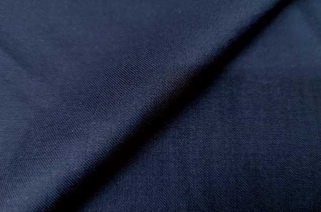 Рубашечная ткань шерсть с шелком, синяя, арт. 7927, Италия 1