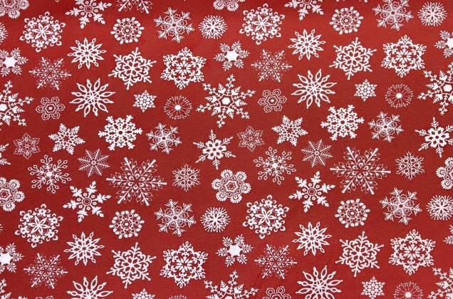 Дак (DUCK) Белые снежинки на красном 3