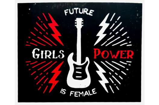 Термонаклейка Girls Power на чёрном фоне