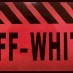OFF-WHITE черные буквы на красном 