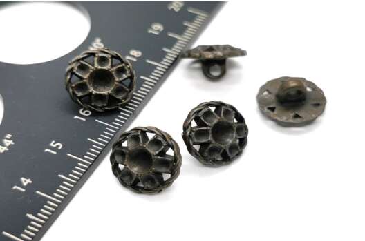 Пуговица металлическая на ножке, бронза, 12.5 мм, Ж-09