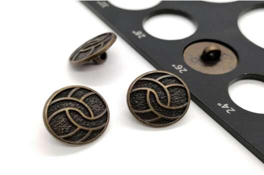 Пуговица металлическая на ножке, бронза, 16 мм, Ж-11