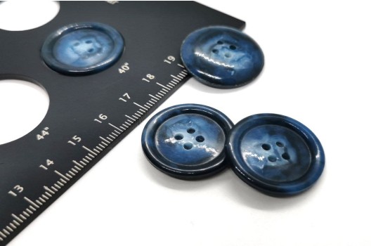 Пуговица пластмассовая на четыре прокола, тёмно-синий цвет, 25 мм, П-10