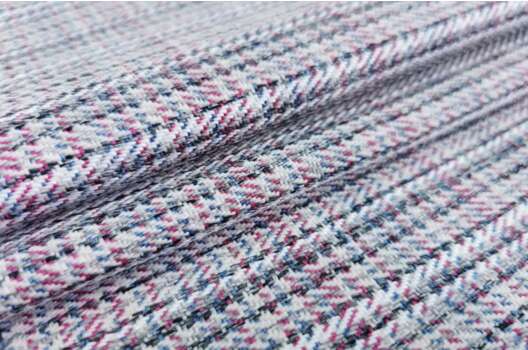 Мебельная Рогожка, розово-голубая мелкая клетка