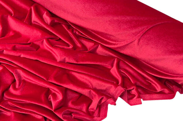Бархат стрейч, алый