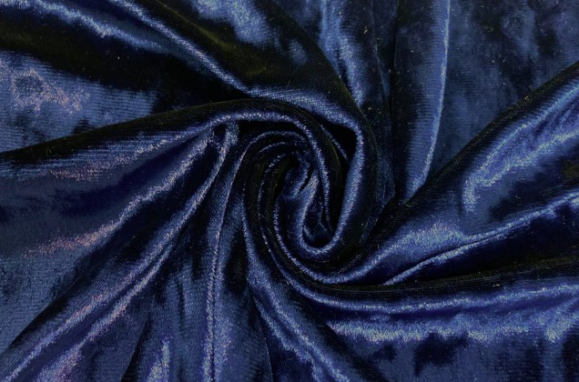 Бархат крэш (мрамор) темно-синий, арт. 72 1