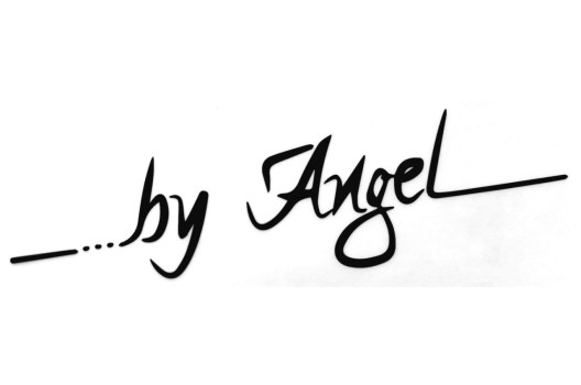 Термонаклейка ...by angel 7.5х25 см, черная надпись