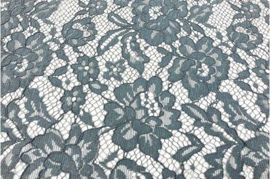 Кружевное полотно Пион, серо-голубое