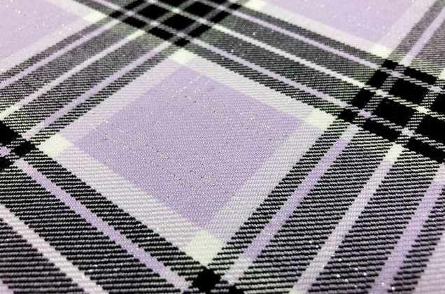 Костюмная ткань, Клетка черно-фиолетовая с люрексом (7008-2), Турция