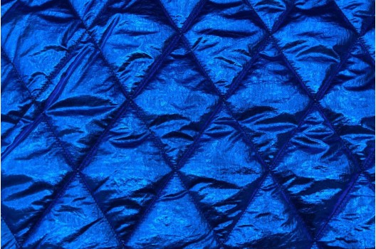 Курточная ткань на синтепоне, синие ромбы