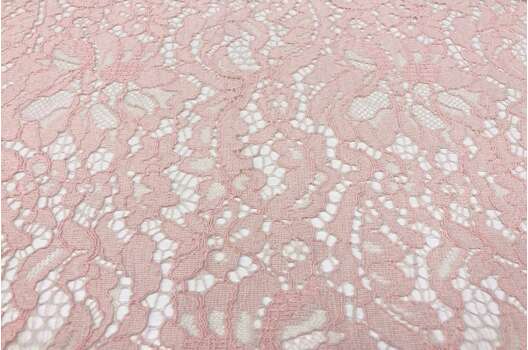Кружевное полотно Цветы, персиковое