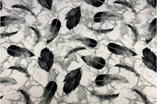 штапель серо-чёрные перья, Турция