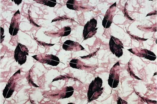 Штапель, перья цвета фиолетовое вино, Турция