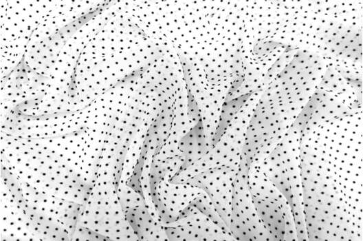 Мультишифон с флоком, черный горох на белом