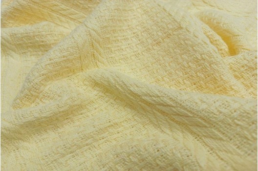 Хлопок Пике плетения Шанель с косичкой, светло-желтый