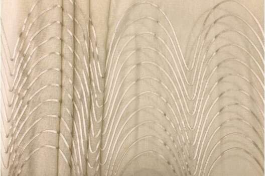 Тюль волна, кремово-желтый