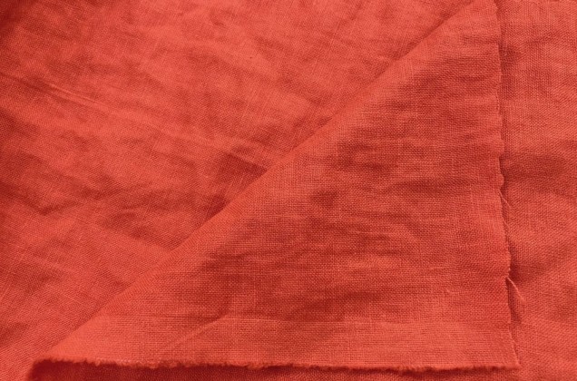 Лен мятый 08С341 (1226), цвет оранжевый 2