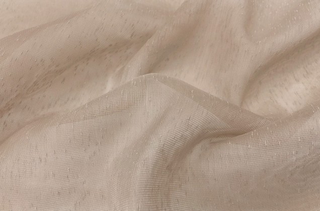 Тюль сетка Дождик светло-коричневого цвета, Турция