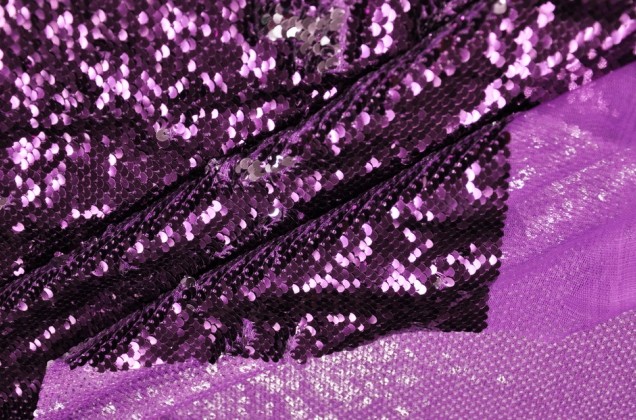 Двухсторонние пайетки, фиолетовый с серебром 3