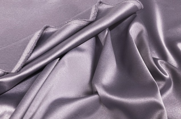 Свадебный сатин с лайкрой, серо-фиолетовый арт. 28 1