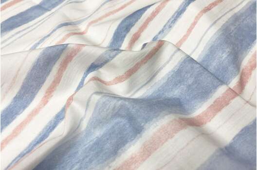 Рубашечно-плательный хлопок PEARL, нежно-голубые полосочки