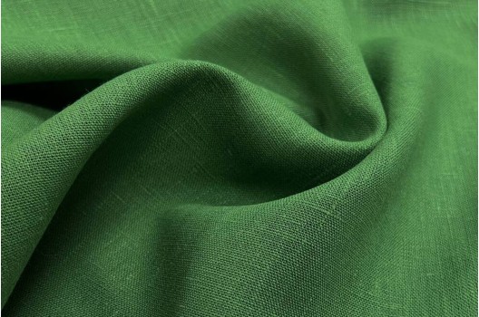 Лен костюмный, зеленый  09С52 (631)