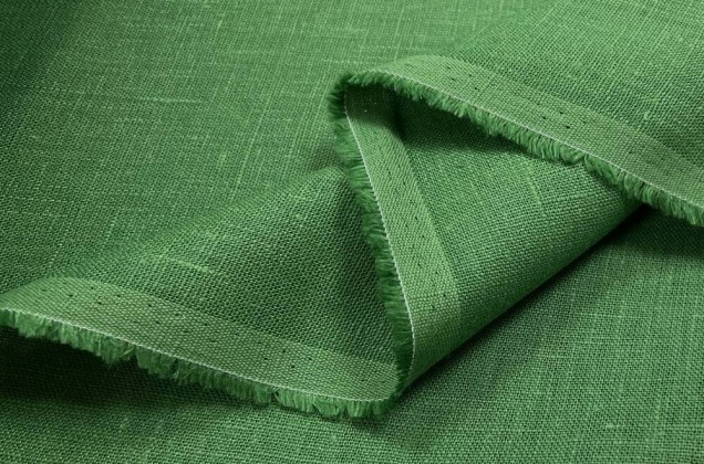 Лен костюмный, зеленый  09С52 (631) 2