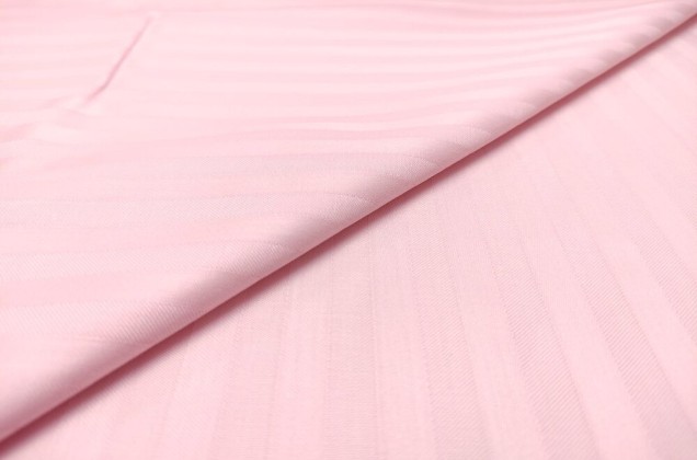 Сатин Страйп мерсеризованный 240 см, полоска 1 см, N32 розовый
