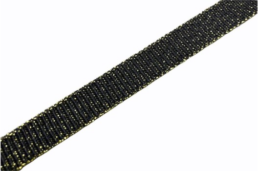 Резинка эластичная черная с золотом, 10 мм