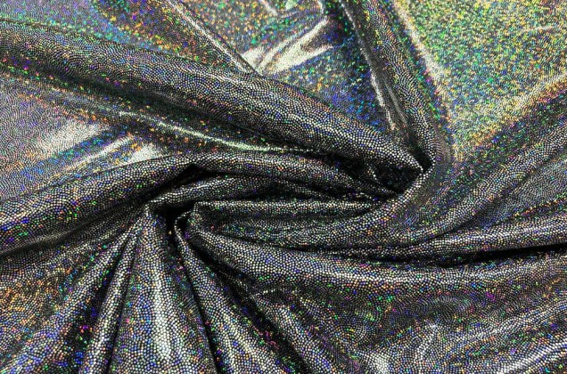 Голограмма диско серебро, мелкий рисунок 1