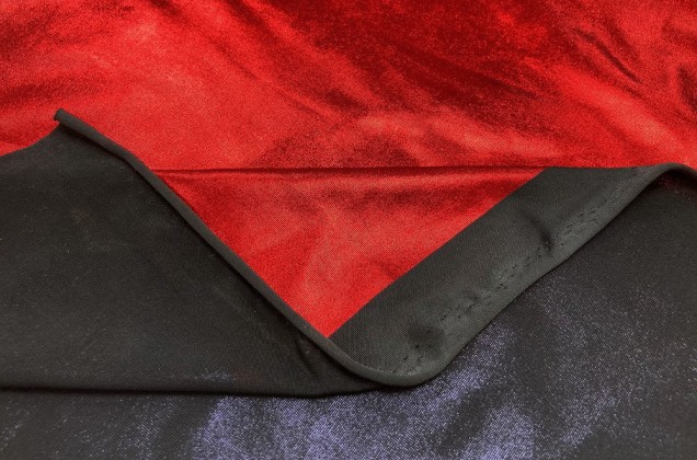 Парча стрейч, красная на черной основе, 170 гр 3
