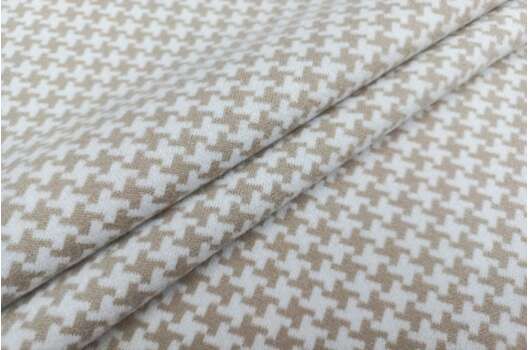 Пальтовая Пепита бежевая (04)